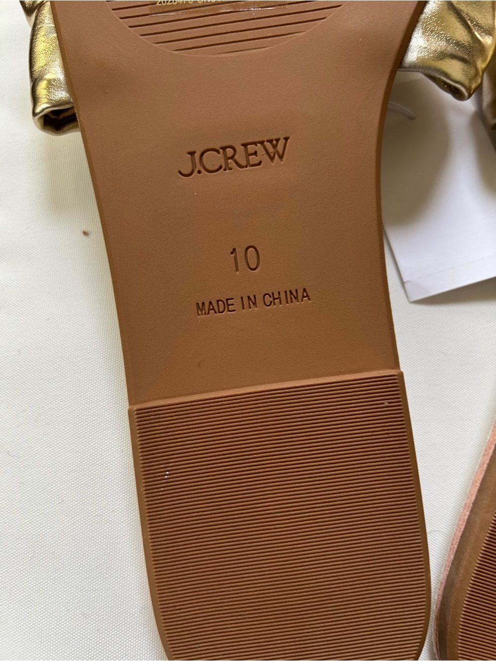 Gold bow flip flops J.Crew NWT - Picture 6 of 8